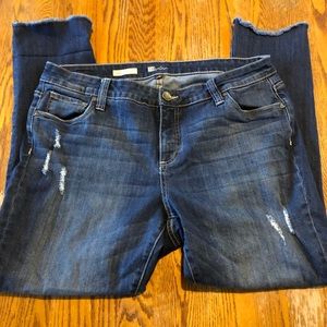KUT straight leg slightly distressed jeans Sz 16W